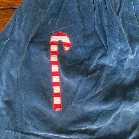 Vintage Maggie Mackall Blue Velour Candy Cane Dress Size 2 - Picture 2 of 4